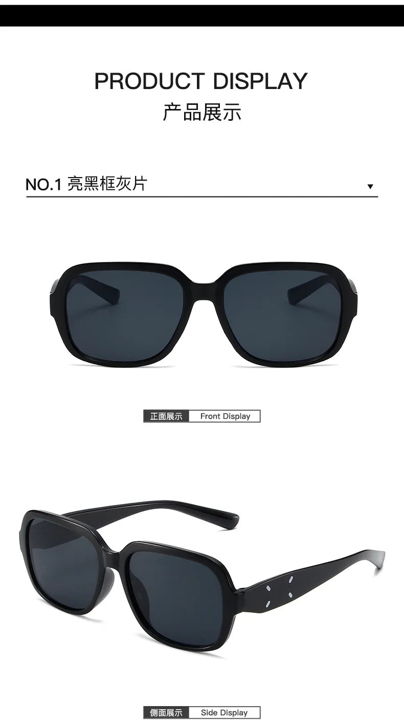 Trendy Retro Black Square Frame Sunglasses for Women & Men
