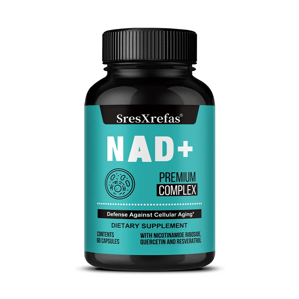 Premium NAD+ Resveratrol Capsules | Boost Energy & Support Focus