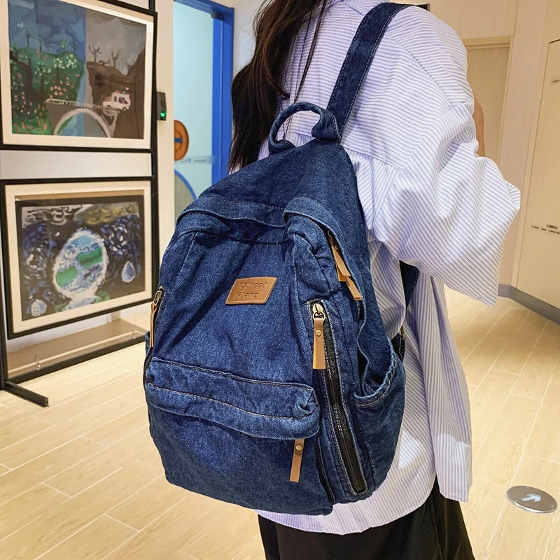 Trendy Denim Backpack for Students | Durable & Stylish Design