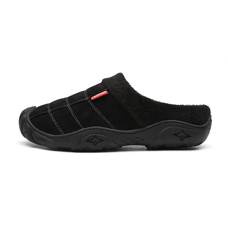 Men's Faux Suede Plush Slippers | Cozy Winter Indoor House Shoes