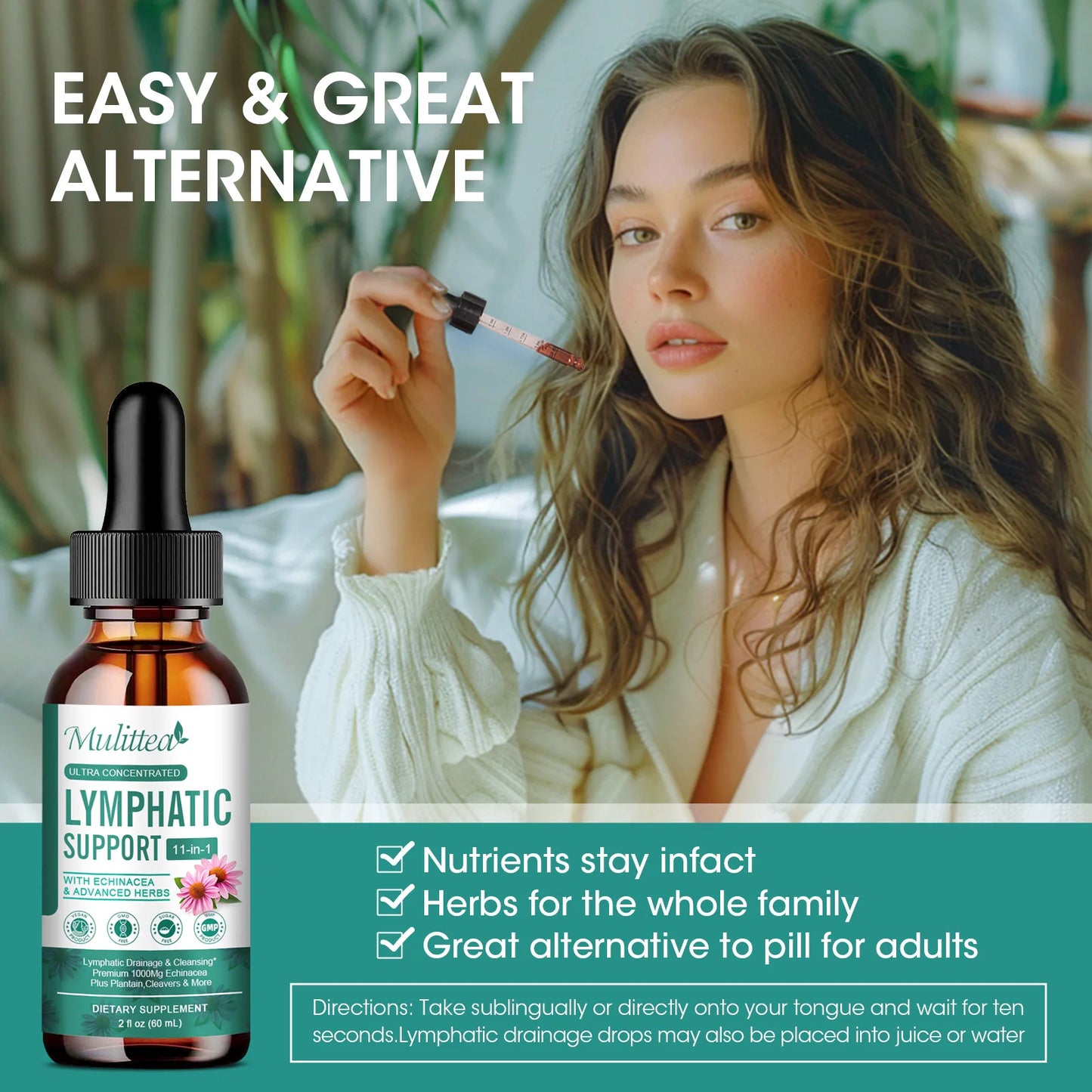 Natural 60ml Lymphatic Support Drops | Enhance Immunity & Circulation