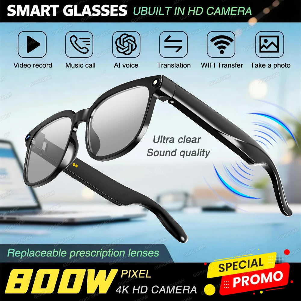 Smart AI Glasses with HD Video, Bluetooth & Music Playback