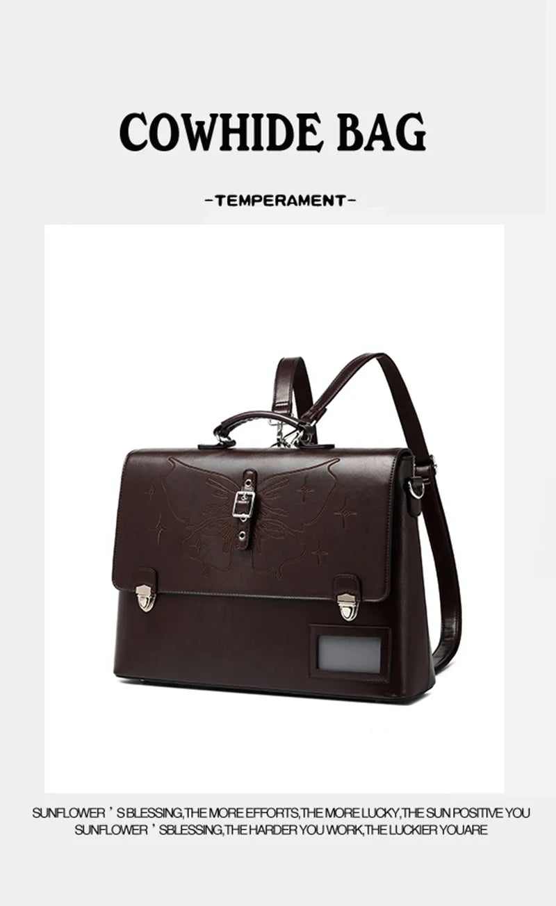 Stylish Cowhide Women's Backpack | Large Capacity Leather Bag