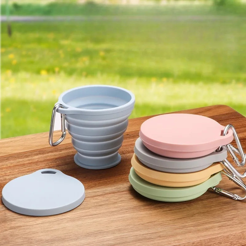 180ml Collapsible Silicone Cup with Lid | Foldable Travel Mug