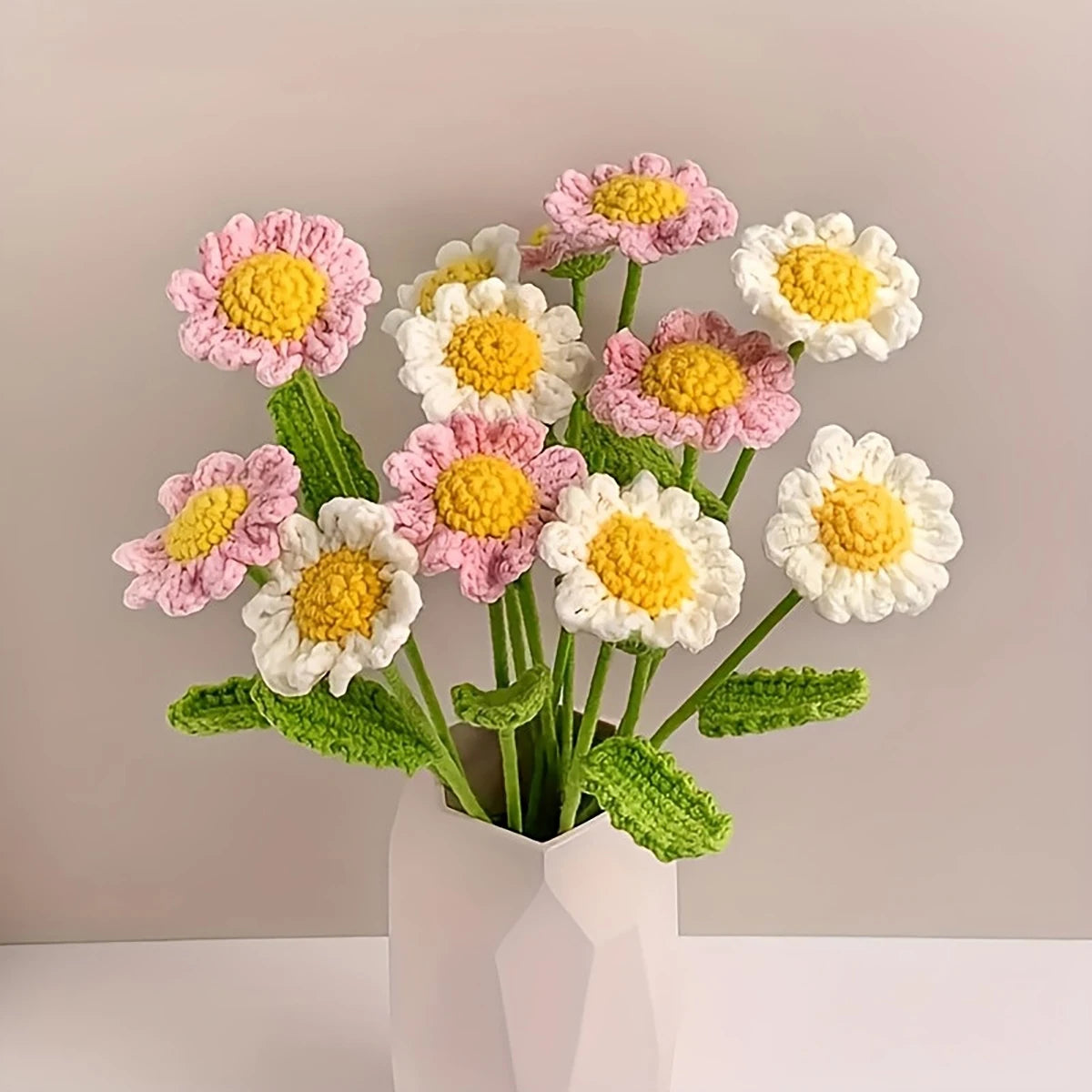 5-Piece Handmade Crocheted Daisy Set | Charming Home Decor