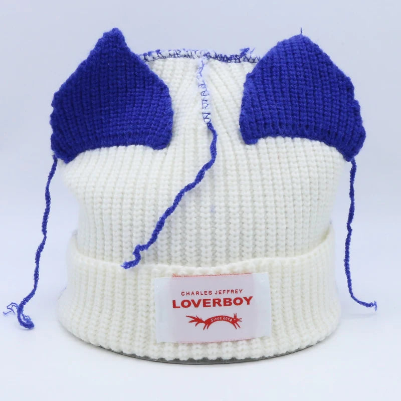 Unisex Long Fox Ears Knitted Beanie | Y2K Bunny Rabbit Hat