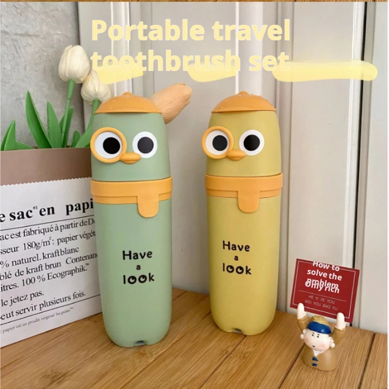 Portable Travel Wash Cup & Toothbrush Storage Box for Kids