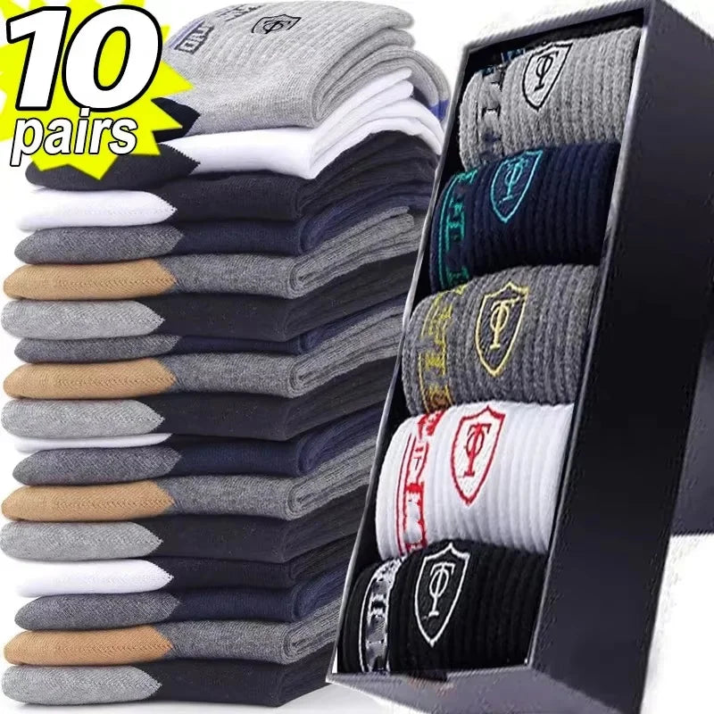 10 Pairs Men’s Cotton Short Socks | Breathable Low-Cut Ankle Socks