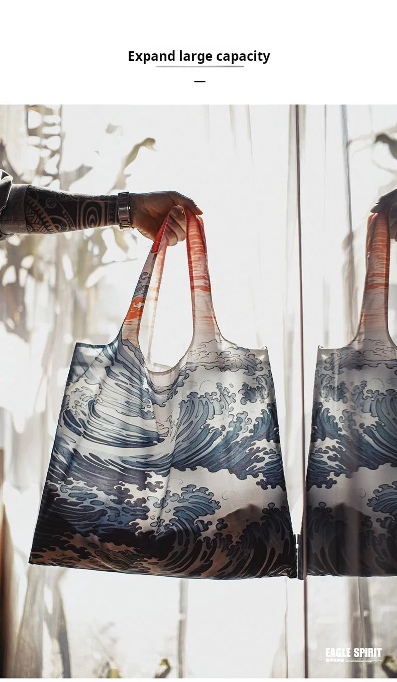 Foldable Tribal Print Tote Bag | Stylish Large Capacity Travel Bag