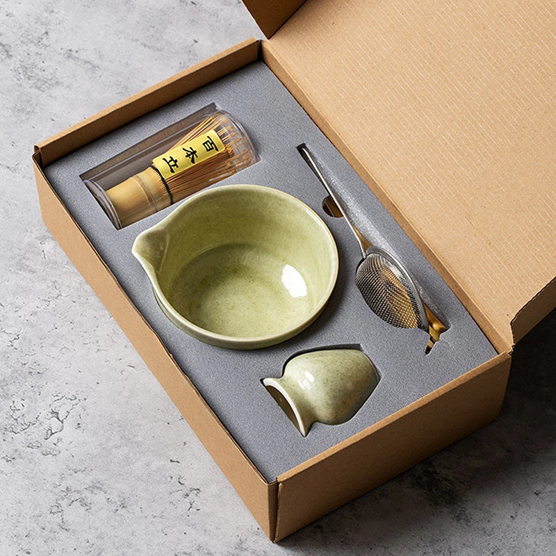 Juego completo de té Matcha con batidor de bambú y accesorios