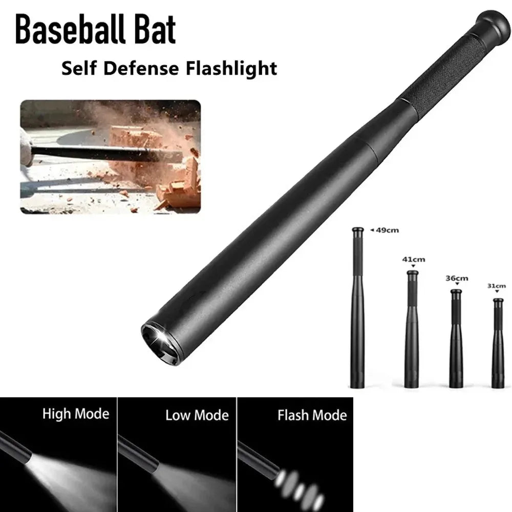 Super Bright Waterproof Aluminium Alloy Baseball Bat Flashlight
