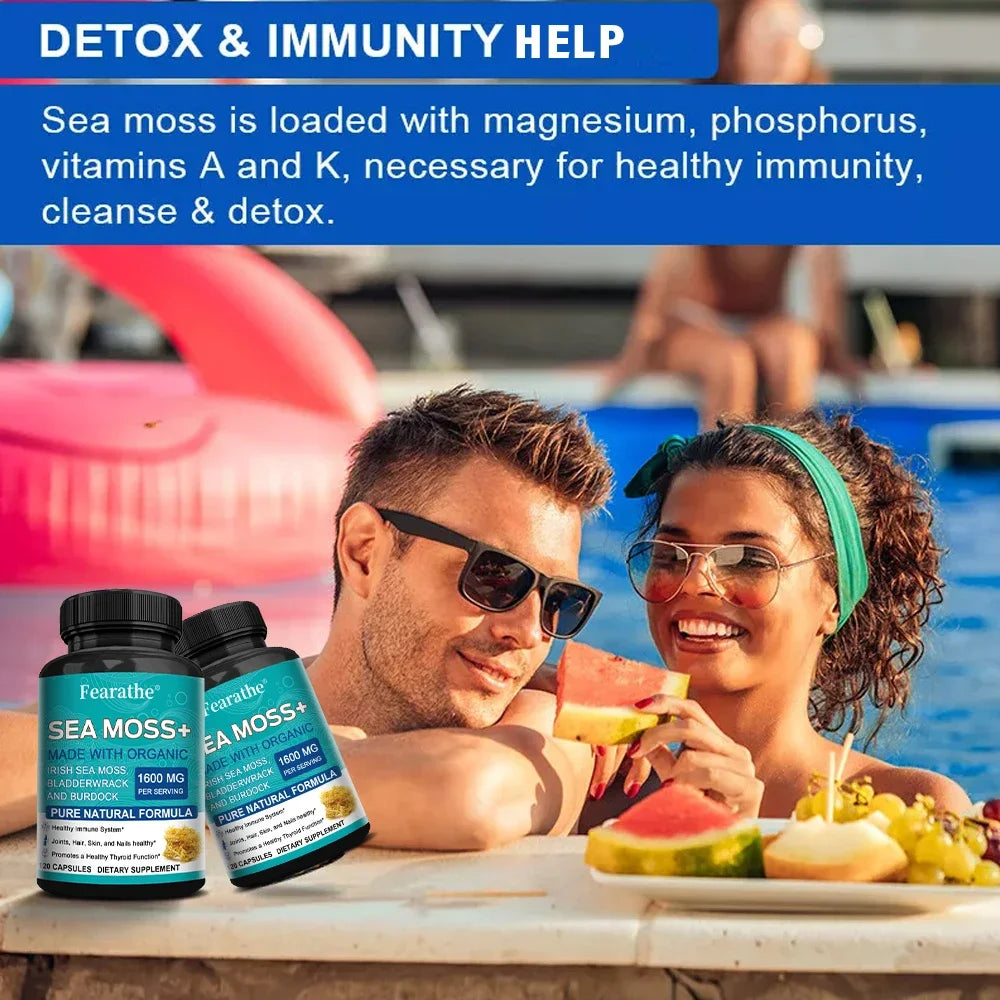 Organic Sea Moss Capsules | Anti-Aging, Immunity Booster & Detox