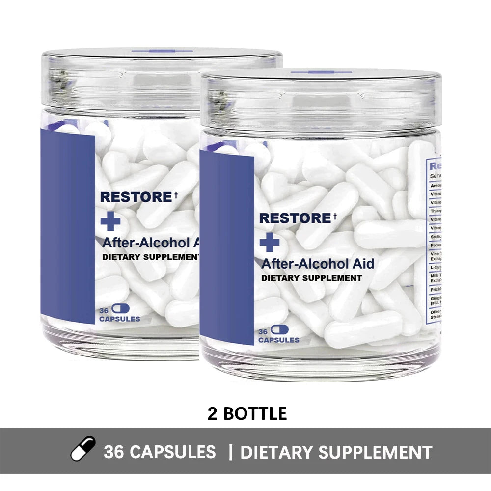 After-Alcohol Support Supplement with DHM & L-Cysteine | 36 Capsules