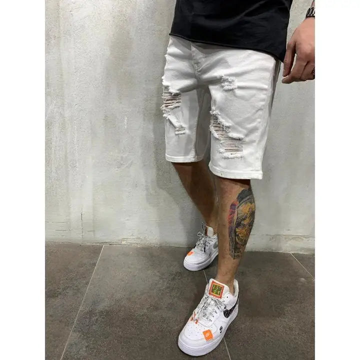 Men's Ripped Tassel Denim Shorts | Casual Summer Essential