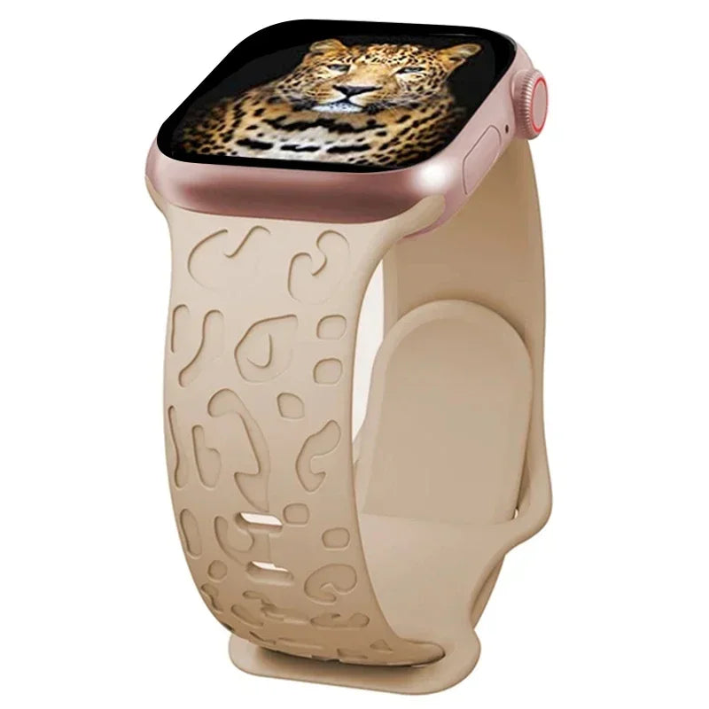 Stylish Engraved Silicone Watch Strap for Apple Watch