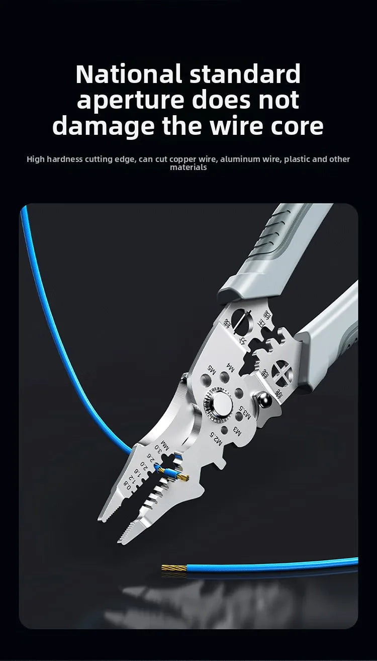 8.5 Inch Heavy Duty Multi-Functional Wire Stripper Cutter Pliers