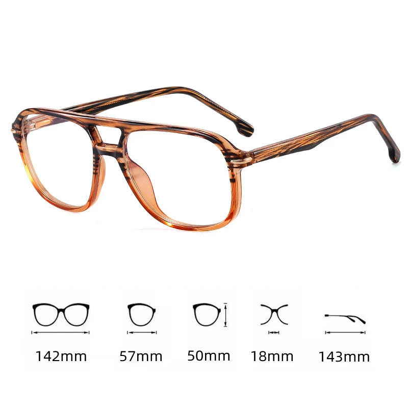 Retro Double Beam Pilot Optical Glasses | Anti Blue Light Eyewear
