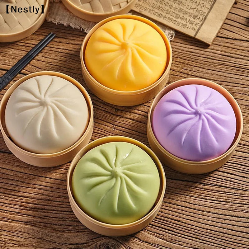 Giant Dumpling Squeeze Toys Anxiety Relief Fidget Toy Simulation Food Steamed Stuffed Bun Squeeze Decompression Dough Toy〔Nest〕