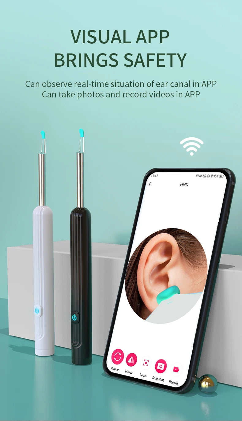 Smart Visual Ear Cleaner with Camera | USB-C Ear Wax Removal Tool
