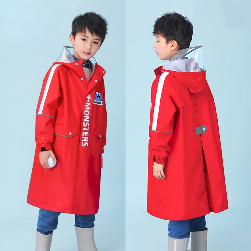 Children's Waterproof Raincoat with Schoolbag | Perfect for School Days