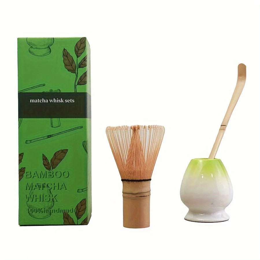 3-Piece Matcha Set | Bamboo Whisk and Ceramic Tea Tools