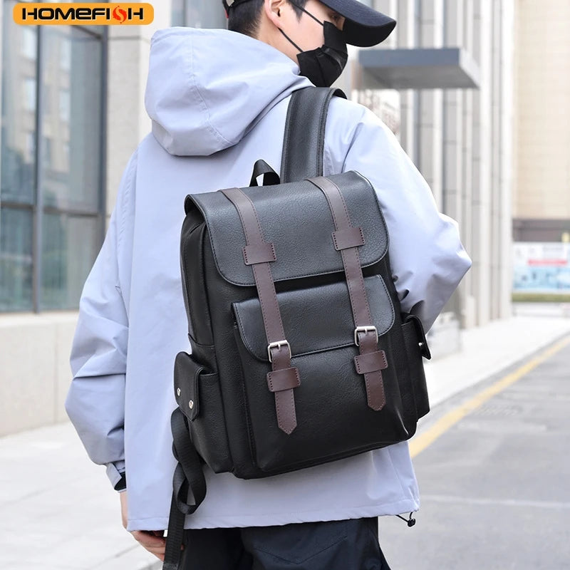 Stylish Large PU Leather Backpack | Perfect for Students & Travel