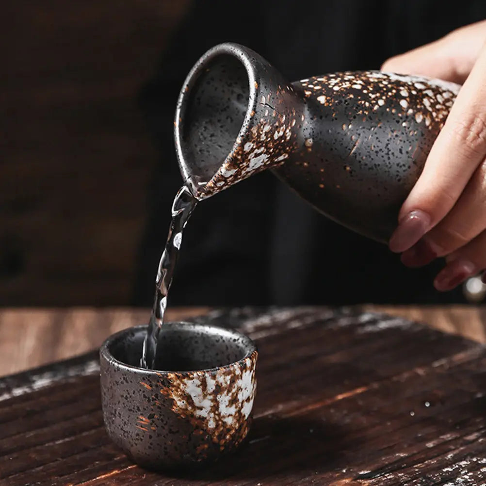 Japanese Style Ceramic Sake and Wine Set | Retro Design Drinkware