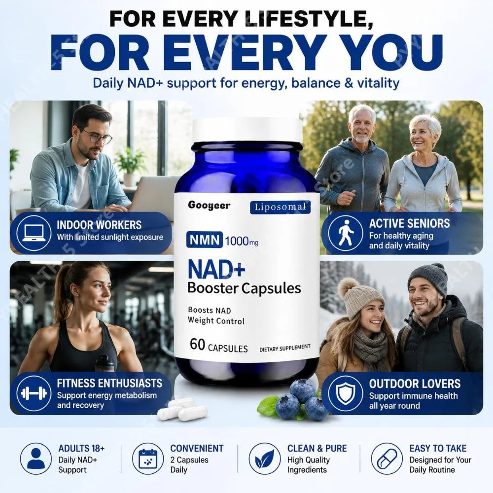 Liposomal NAD+ Support Capsules | Enhance Metabolism & Immunity
