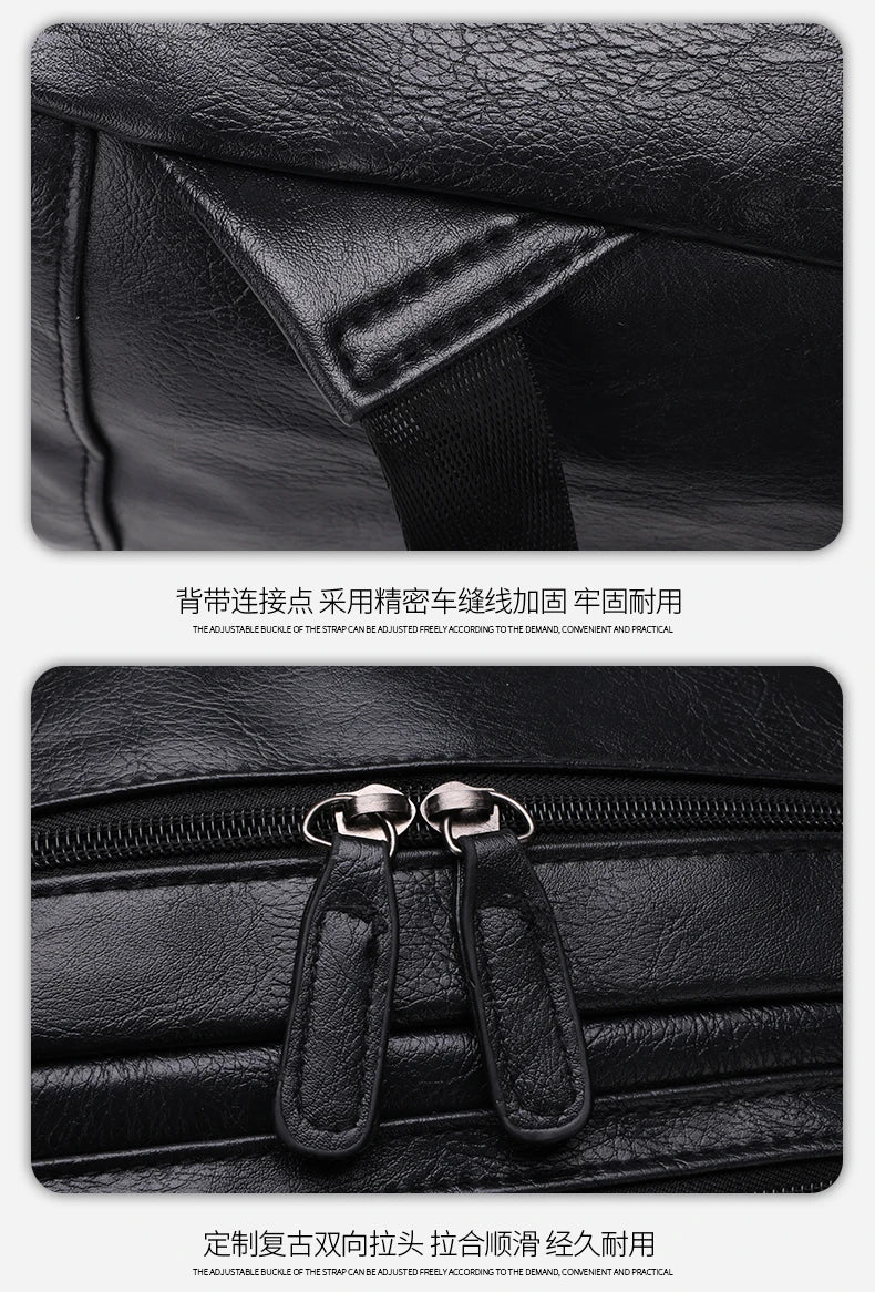 Men's Casual PU Leather Laptop Backpack | Stylish Travel Bags
