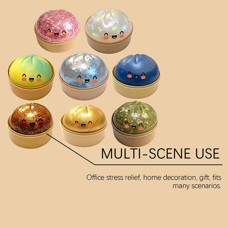 Simulation Flash Dumpling Squishy Stress Ball Slow Rebound Squeeze Decompression Toy for Kids Adults