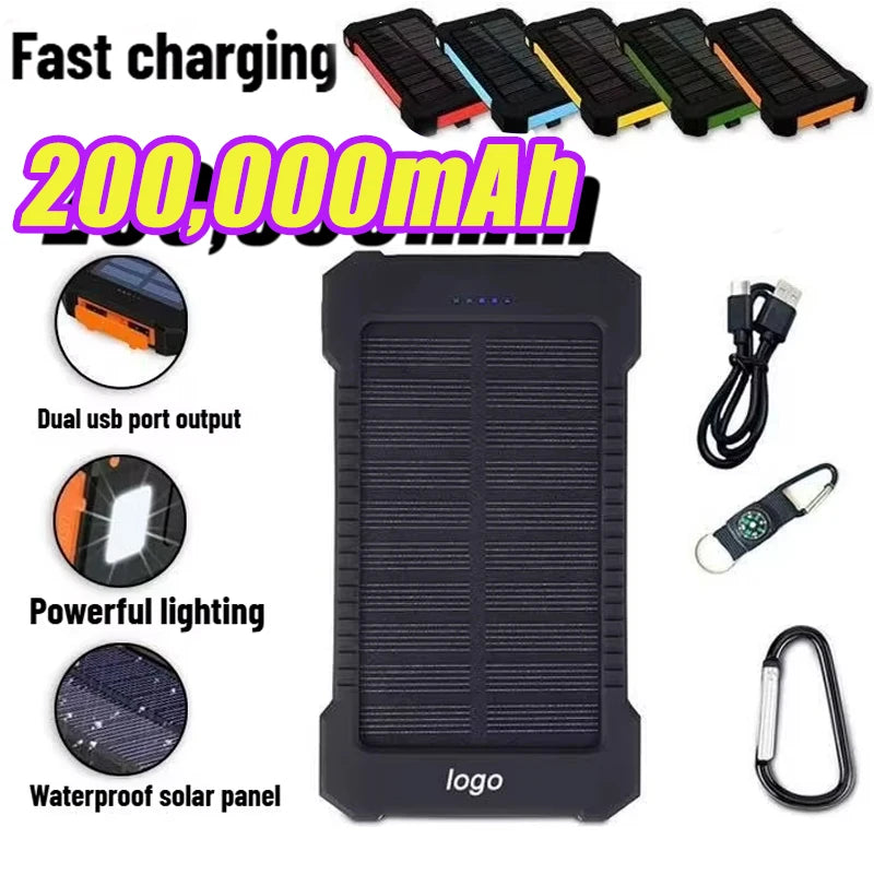 200000mAh Solar Power Bank | Fast Charging Portable Charger