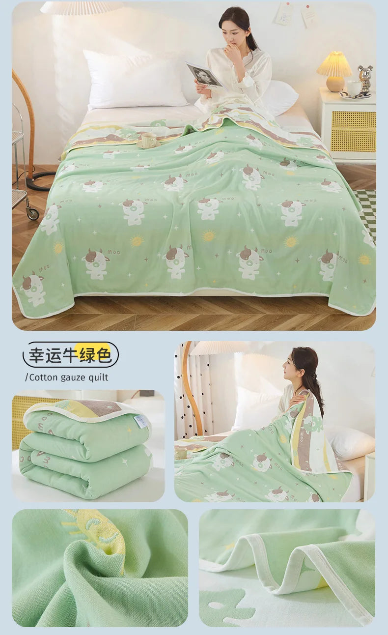 Breathable Summer Quilt | Multi-functional Cotton Towel Blanket
