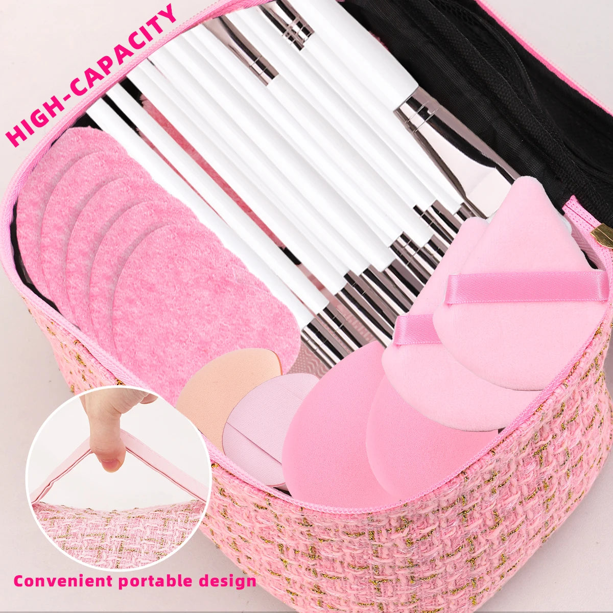 Portable Makeup Brush Kit | Travel Face Cleaning Set of 28/32pcs