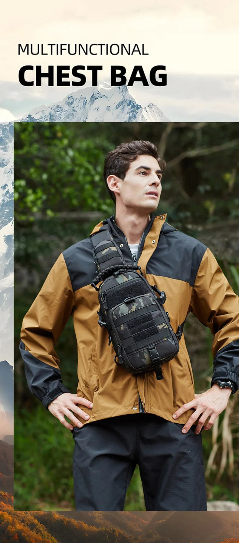 Tactical Men's Camping Chest Bag | Versatile Outdoors Sling Backpack