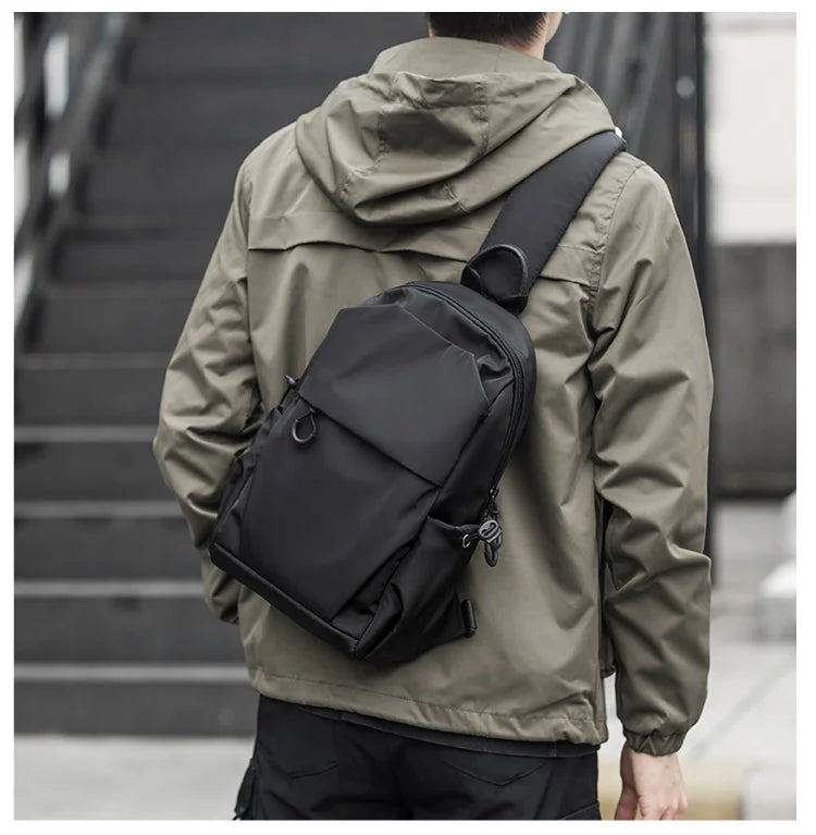 Waterproof Nylon Sling Bag | Anti-Theft Travel Chest Backpack