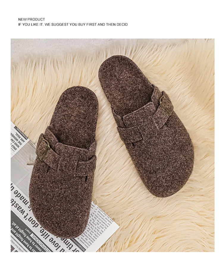 Plush Winter Clogs | Stylish Slip-On Cork Slippers for All