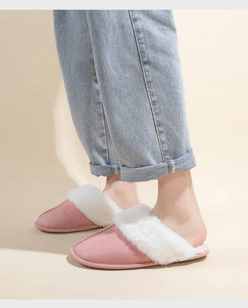 Cozy Women's Fuzzy Lined Indoor Slippers | Warm Anti-Slip Comfort