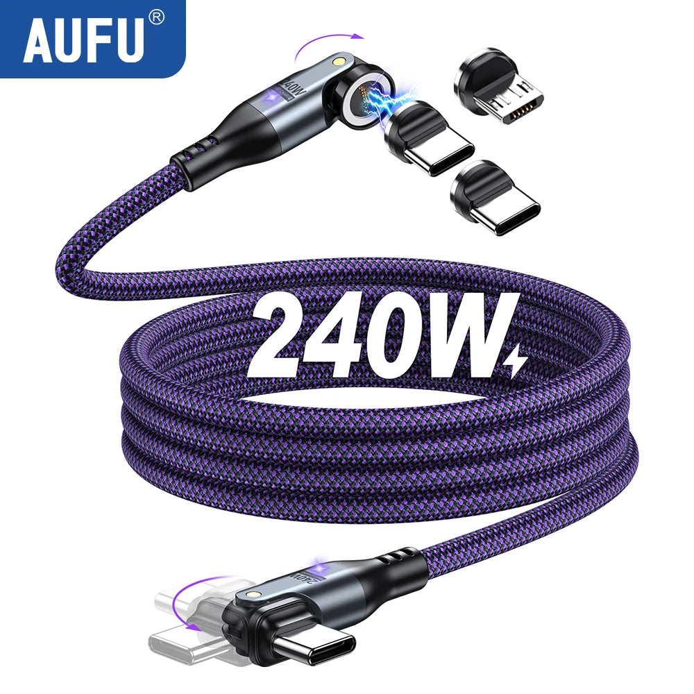 Magnetic 240W Fast Charging USB Type C Cable | Data Sync Cord