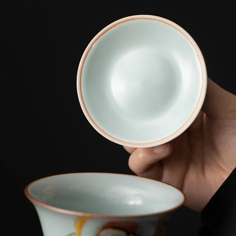Elegant Rotatable Tea Tureen | Zen Gaiwan Teacup Set