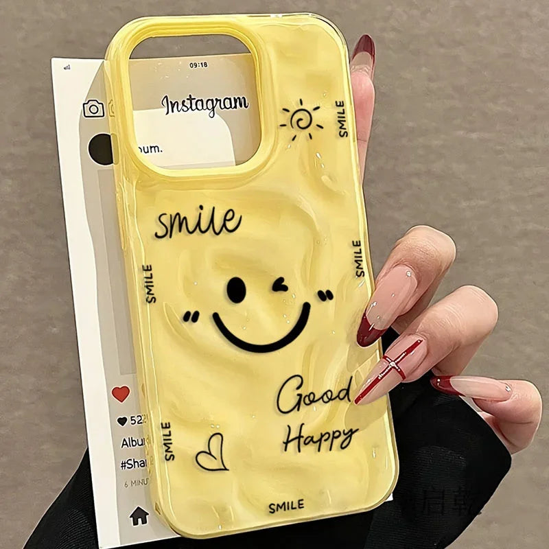Funny Cartoon Face Phone Case | Colorful TPU Cover for iPhone