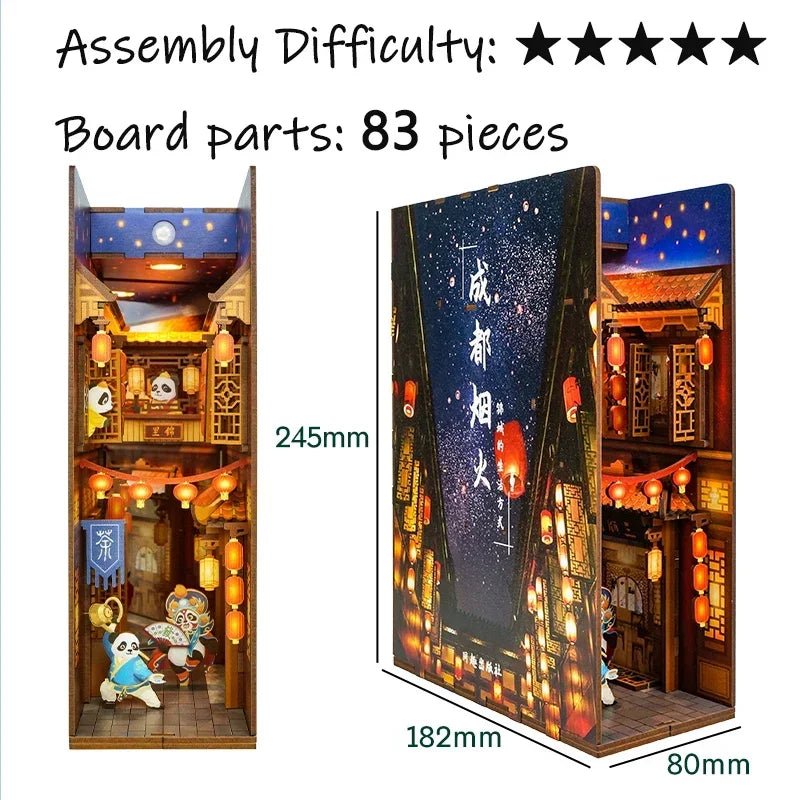 Kits insertables de estantería de madera para rincones de lectura (DIY) | Decoración miniatura creativa