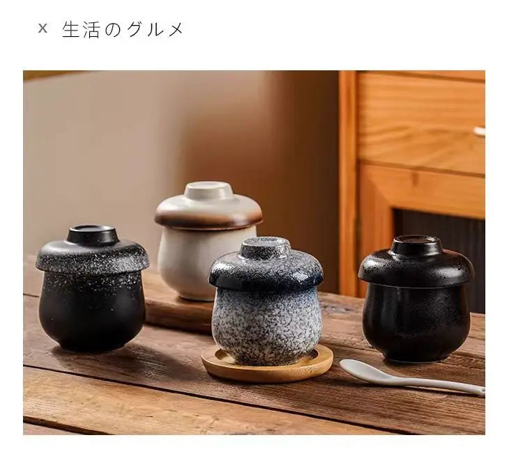 Japanese Ceramic Small Stew Pot Set | Creative Tableware for One