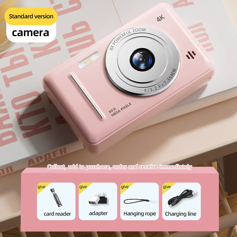 Portable 4K CCD Retro Digital Camera | 50MP Autofocus Photography