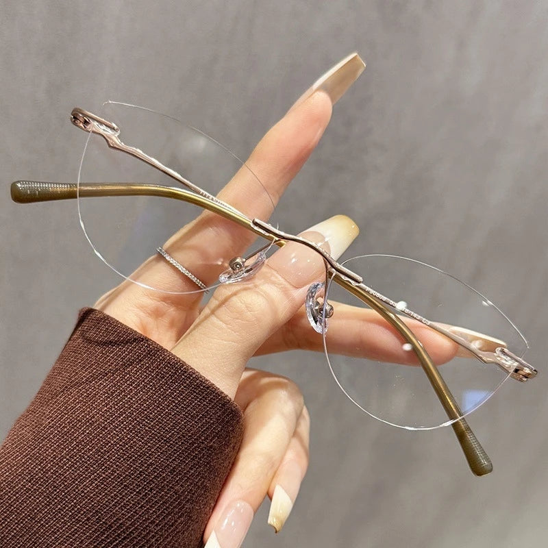 Cat Eye Prescription Rimless Glasses for Women | Stylish Eyewear