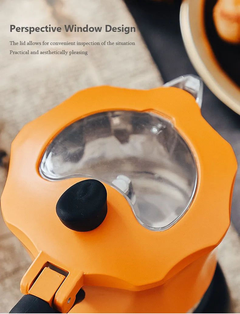 Two-Color Visual Cover Moka Pot Set | Classic Espresso Maker