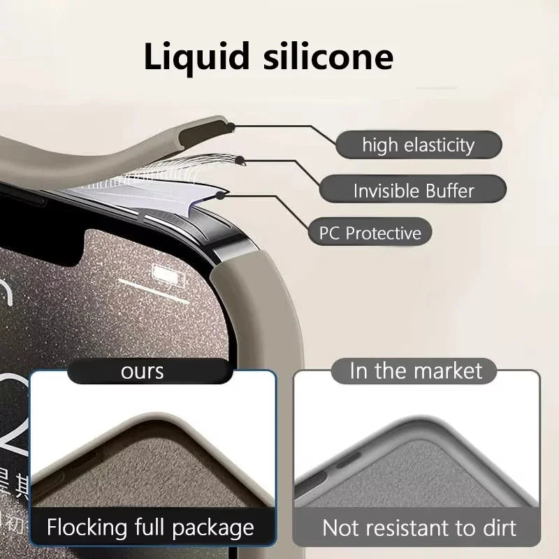 Liquid Soft Silicone MagSafe Magnetic Case for iPhone Models
