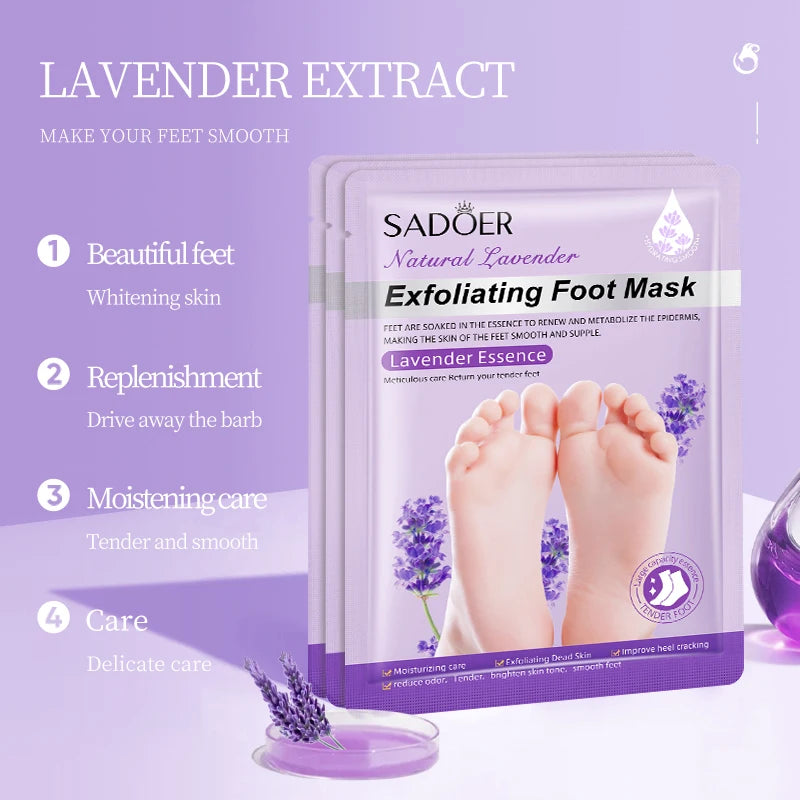 Moisturizing Lavender Foot Mask | Exfoliating Foot Care Treatment