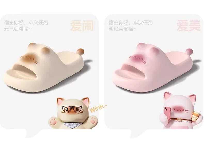 Cute Cat Slippers for Women | Lightweight Non-Slip Indoor Footwear