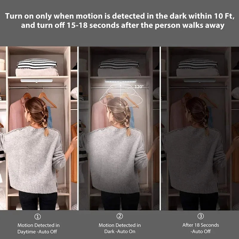 Luz LED Inalámbrica con Sensor de Movimiento | Luz Nocturna Recargable para el Hogar