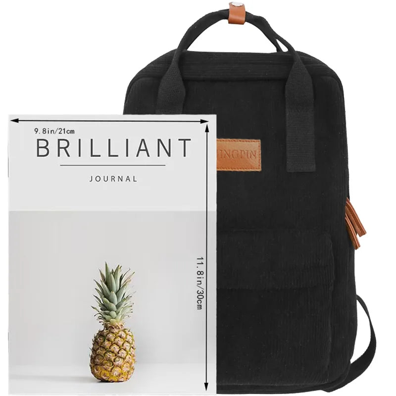 Trendy Multi-Color Corduroy Backpack | Casual Versatile School Bag
